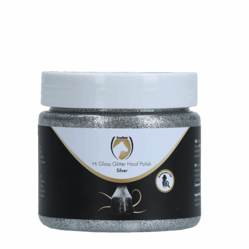 Excellent Horse Hi Gloss Glitter Hoof Polish Silver 150 ml