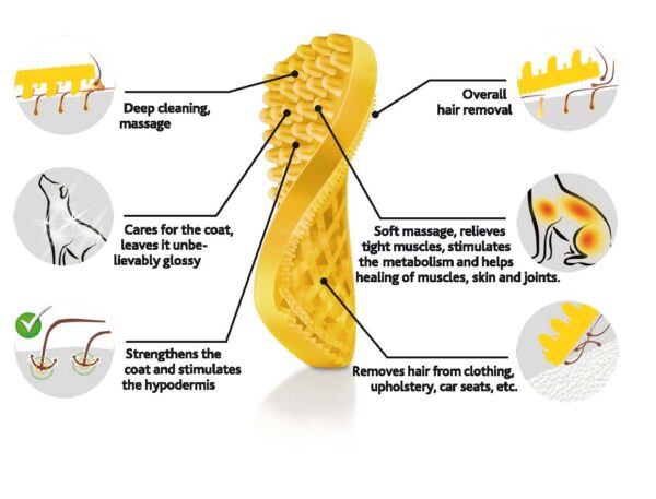 288367 Pet+Me Dog Short Hair Brush Yellow