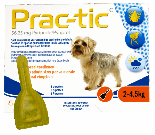 288601 Prac-Tic 56,25 mg Teek&Vlo (2-4,5 kg) 3 pipet
