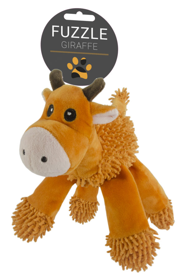288767 Fuzzle Giraffe with 5 squeakers