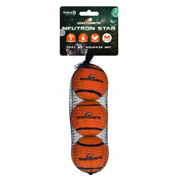 Dog comets Neutron Star Tennisbal met pieper M Oranje 3st