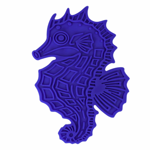288891 Eat Slow Live Longer Lick Mat Seahorse Blauw