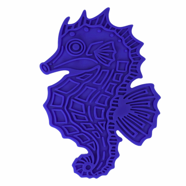 288891 Eat Slow Live Longer Lick Mat Seahorse Blauw