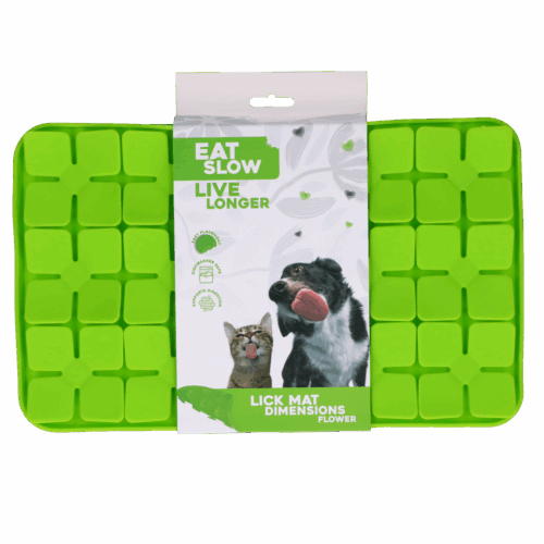 289159 Eat Slow Live Longer Lick Mat Dimensions Flower Green