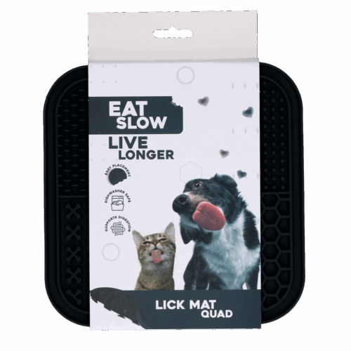 289583 Eat Slow Live Longer Lick Mat Quad Grey