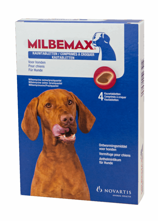 Milbemax Kauwtabletten Hond Groot Chewy 4 tabl. 5-75kg