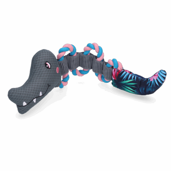 289928 CoolPets Pull me! Crocky rope (Flamingo)