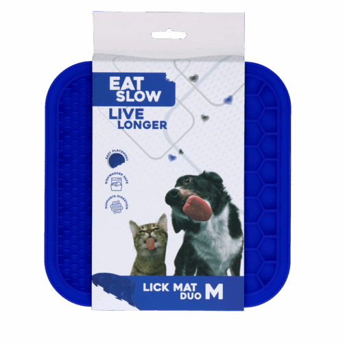 290045 Eat Slow Live Longer Lick Mat Duo M Blue