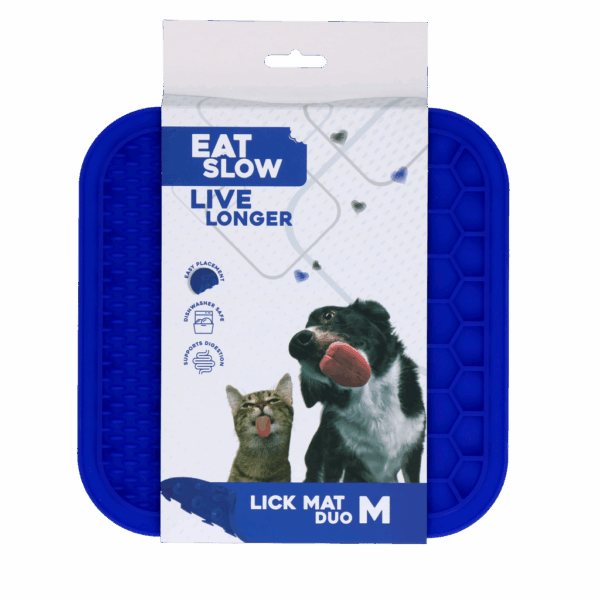 290045 Eat Slow Live Longer Lick Mat Duo M Blue