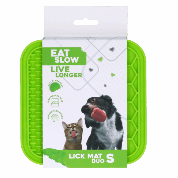 290334 Eat Slow Live Longer Lick Mat Duo S Green