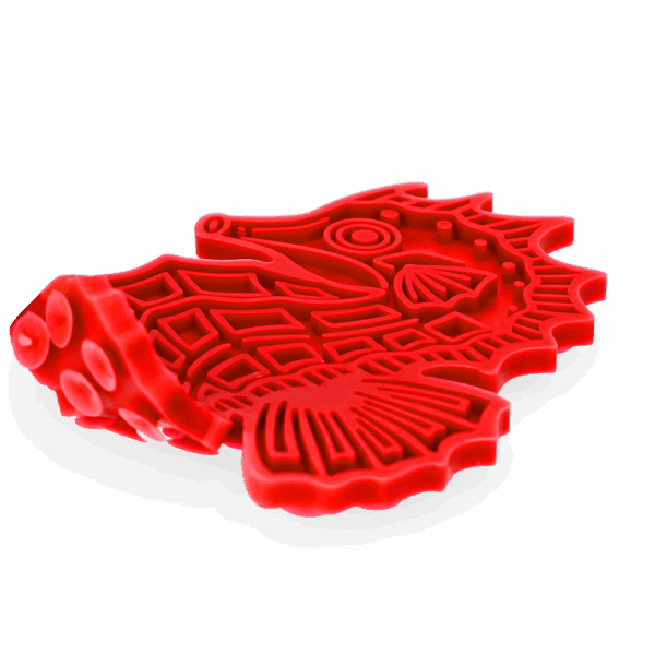 290379 Eat Slow Live Longer Lick Mat Seahorse Rood