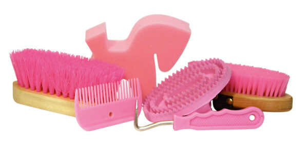 291483 Poetsset van 7 items in Rugtas roze