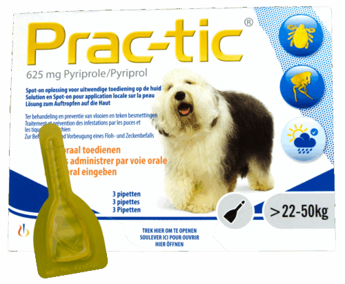 297449 Prac-Tic 625 mg Teek&Vlo (22-50 kg) 3 pipet