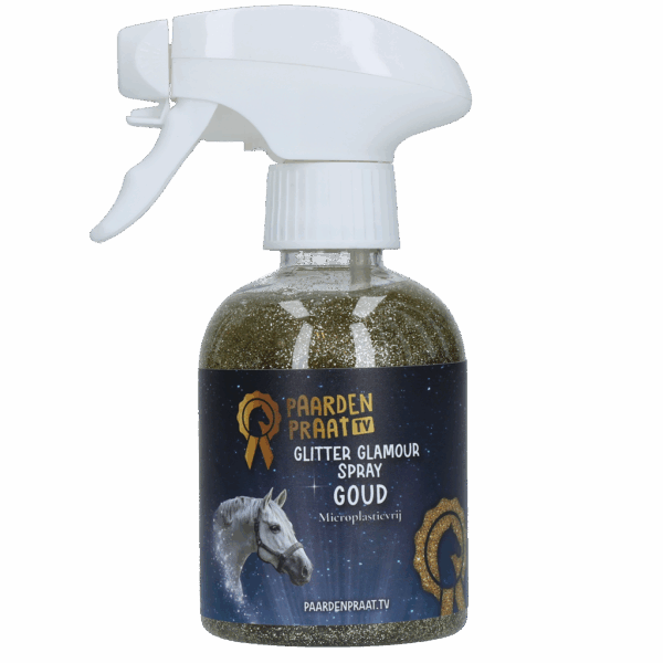 297685 Paardenpraat Glitter Glamour Spray Goud