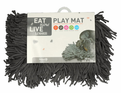 298097 Eat Slow Live Longer Play Mat Grey