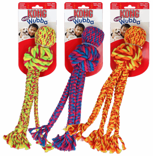 298749 KONG Wubba Weaves met touw Ass. L