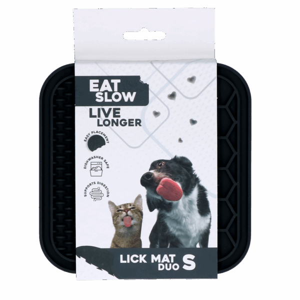 298911 Eat Slow Live Longer Lick Mat Duo S Grey