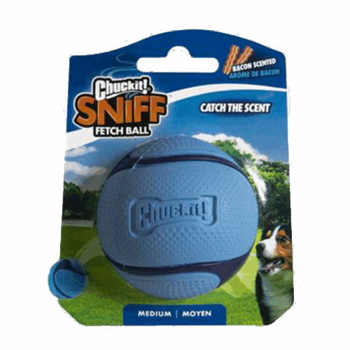 299166 Chuckit Sniff Fetch Ball Bacon MD 1-pack