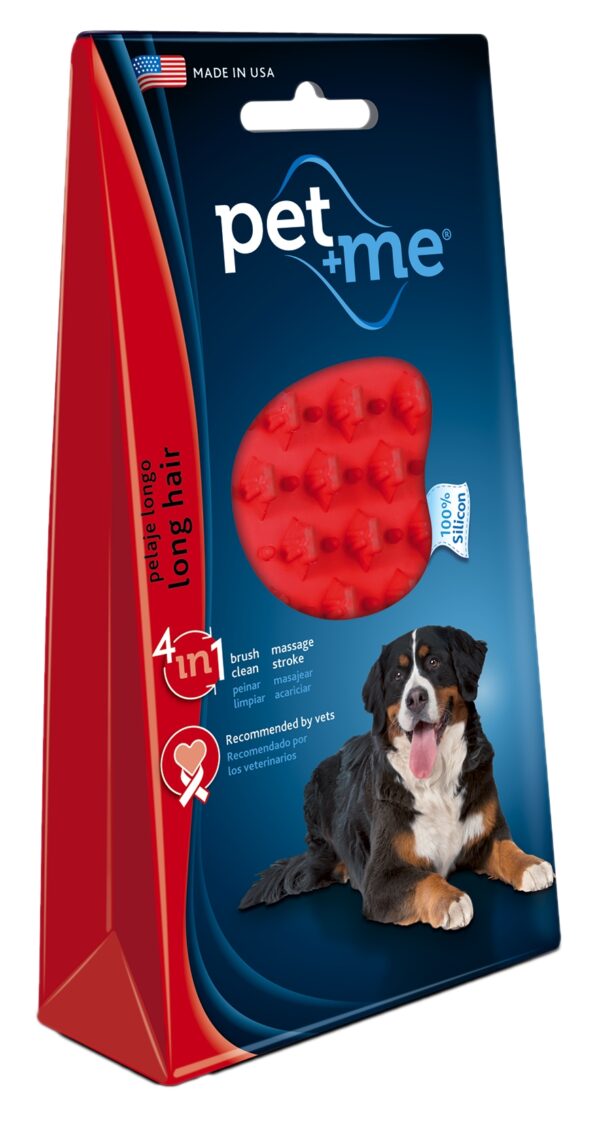 299277 Pet+Me Dog Long Hair Brush Red