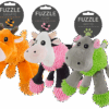 299332 Fuzzle Giraffe with 5 squeakers