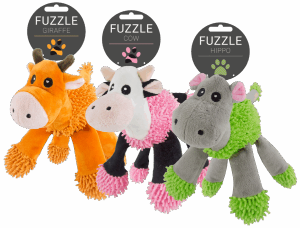299332 Fuzzle Giraffe with 5 squeakers