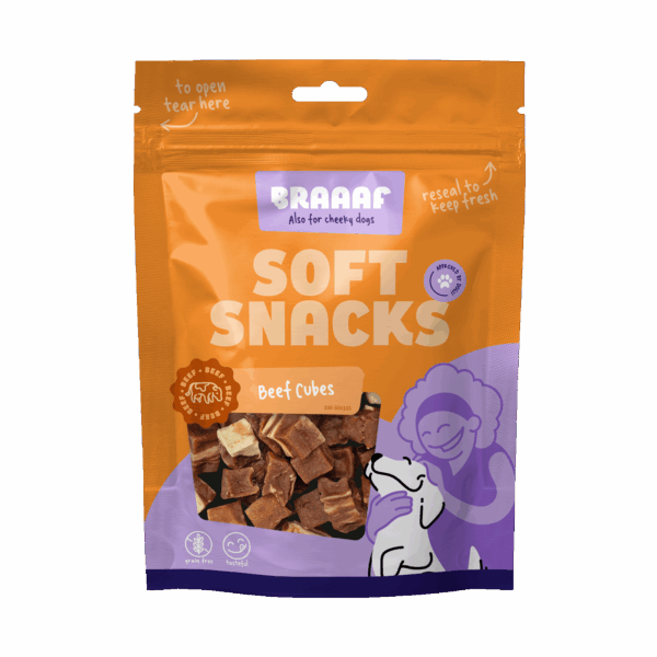 Braaaf Beef Steak Cubes with fish 1x1 cm