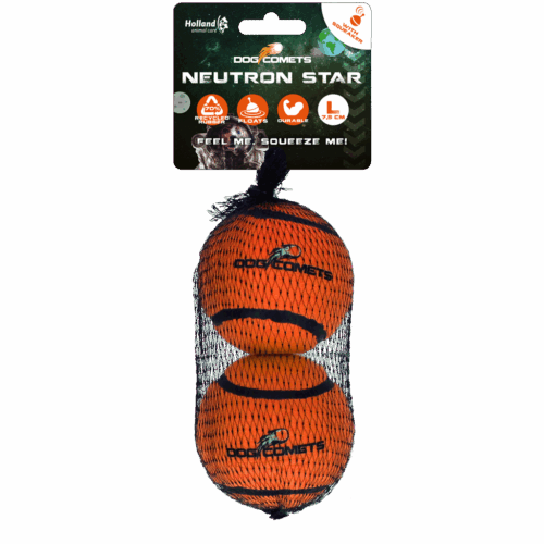 Dog comets Neutron Star Tennisbal met pieper L Oranje 2st