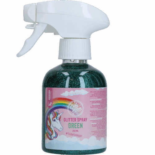 Lucky Horse Unicorn Groen Glitterspray