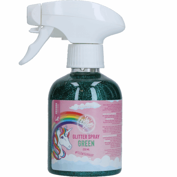 299607 Lucky Horse Unicorn Groen Glitterspray
