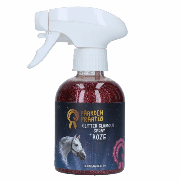 299748 Paardenpraat Glitter Glamour Spray Roze