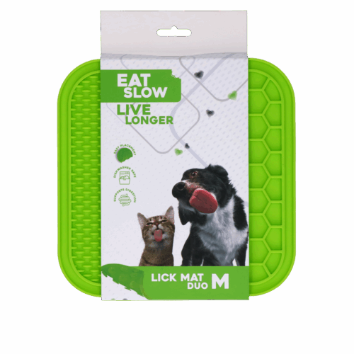 299894 Eat Slow Live Longer Lick Mat Duo M Green