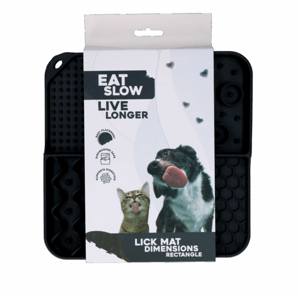 299999 Eat Slow Live Longer Lick Mat Dimensions Rectangle Grey