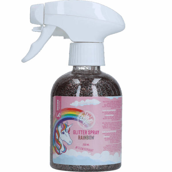 Lucky Horse Unicorn Rainbow Glitter Spray