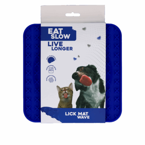 300039 Eat Slow Live Longer Lick Mat Wave Blue