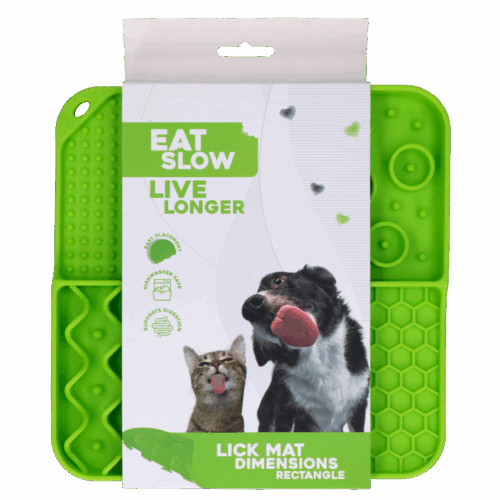 300774 Eat Slow Live Longer Lick Mat Dimensions Rectangle Green