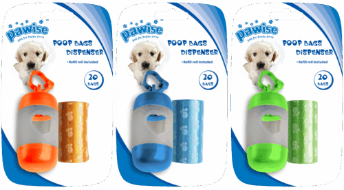 300890 Pawise Poop Bags Dispenser (incl. 2 x 20 bags)