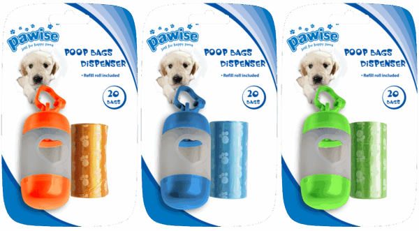 300890 Pawise Poop Bags Dispenser (incl. 2 x 20 bags)