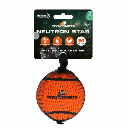 Dog comets Neutron Star Tennisbal met pieper M Oranje 1st