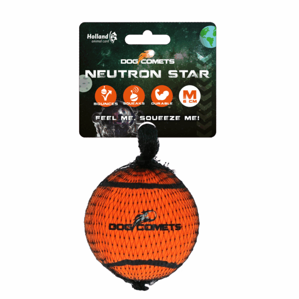 Dog comets Neutron Star Tennisbal met pieper M Oranje 1st