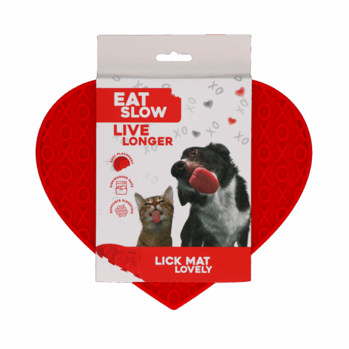 301476 Eat Slow Live Longer Lick Mat Lovely Red