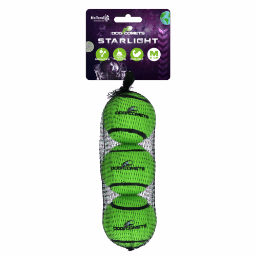 301530 Dog comets Starlight Tennisbal M Groen 3st