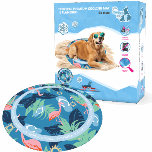 CoolPets Tropical Premium Cooling Mat Flamingo
