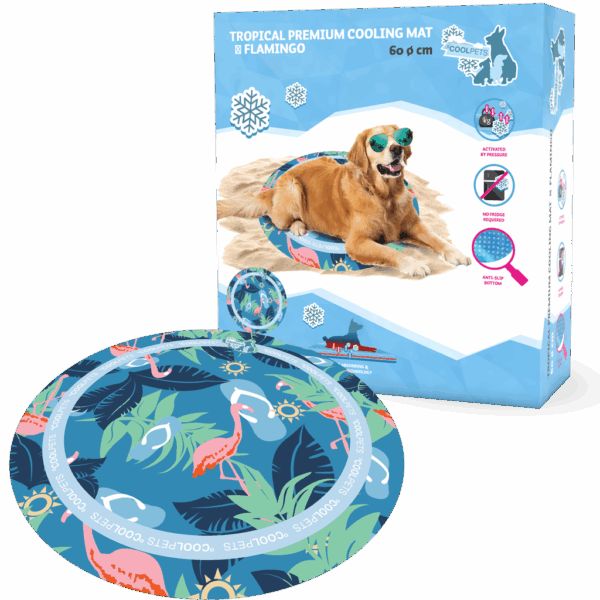 301978 CoolPets Tropical Premium Cooling Mat Flamingo