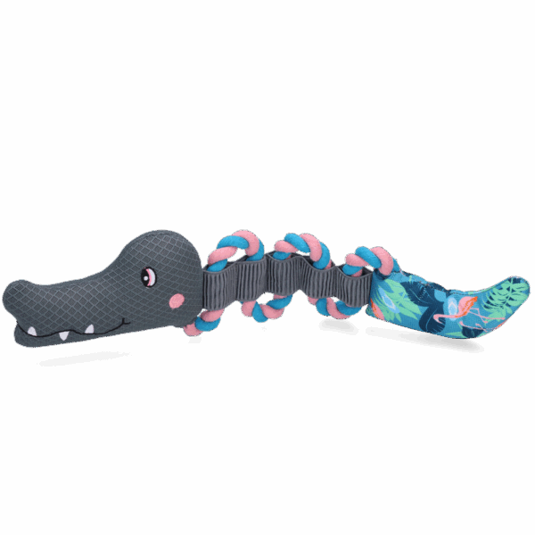 302154 CoolPets Pull me! Crocky rope (Flamingo)