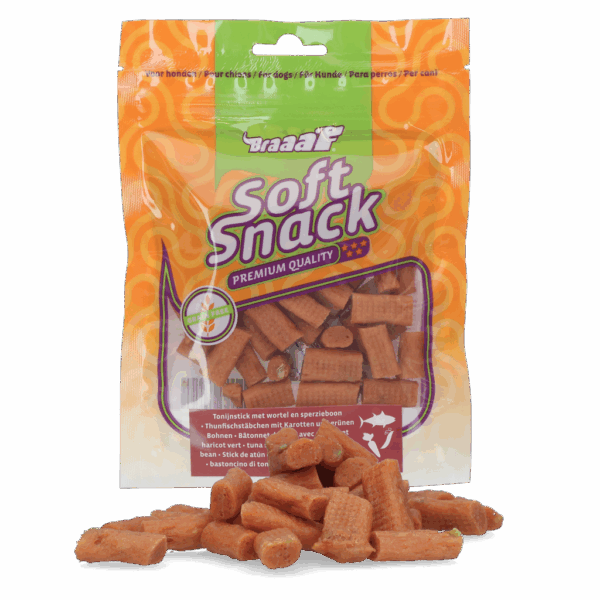 302447 Braaaf Soft Snack Tonijnstick met wortel en sperzieboon