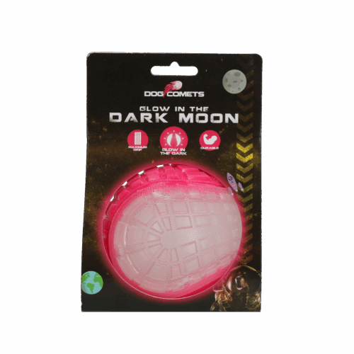 Dog Comets Glow in the Dark Moon Pink L