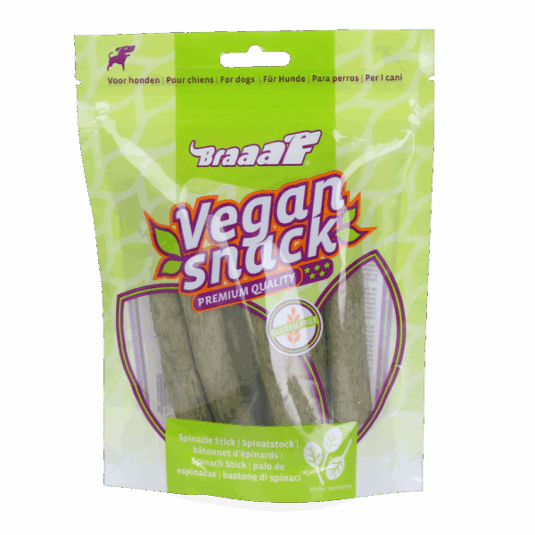 Braaaf VEGAN snack spinazie stick 80 g