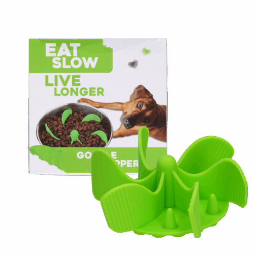303387 Eat Slow Live Longer Gobble Stopper M Green