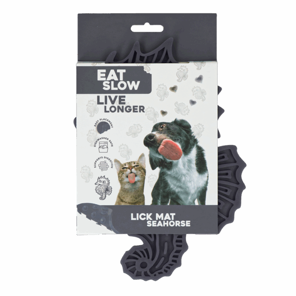 303484 Eat Slow Live Longer Lick Mat Seahorse Rood