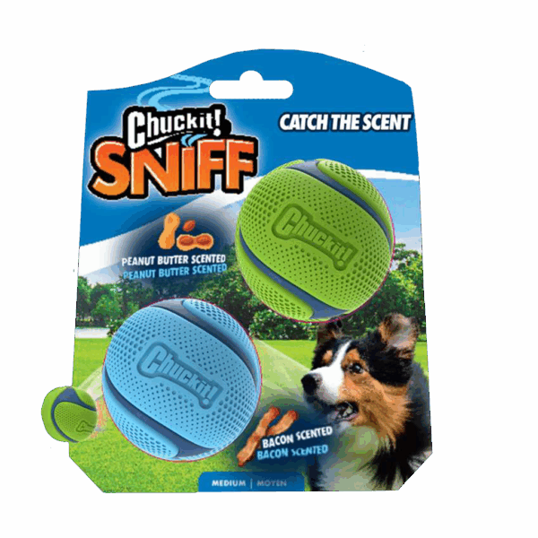 Chuckit Sniff Fetch Ball Duo MD 2-pack